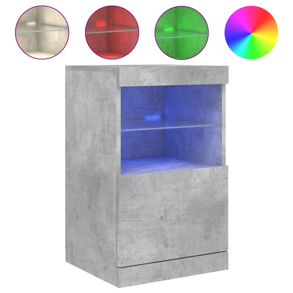 vidaXL Aparador com luzes LED 41x37x67 cm cinzento cimento