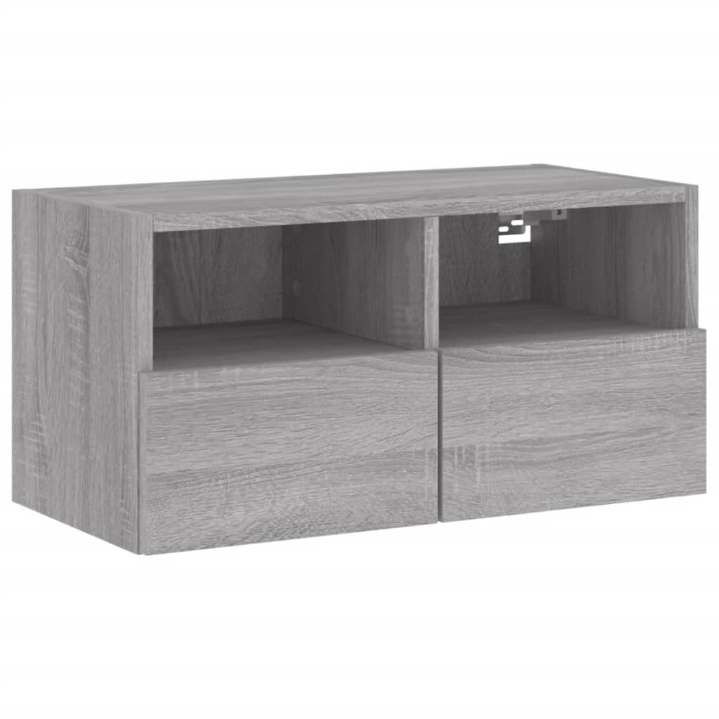 vidaXL Móvel de parede p/ TV 60x30x30cm derivados madeira cinza sonoma