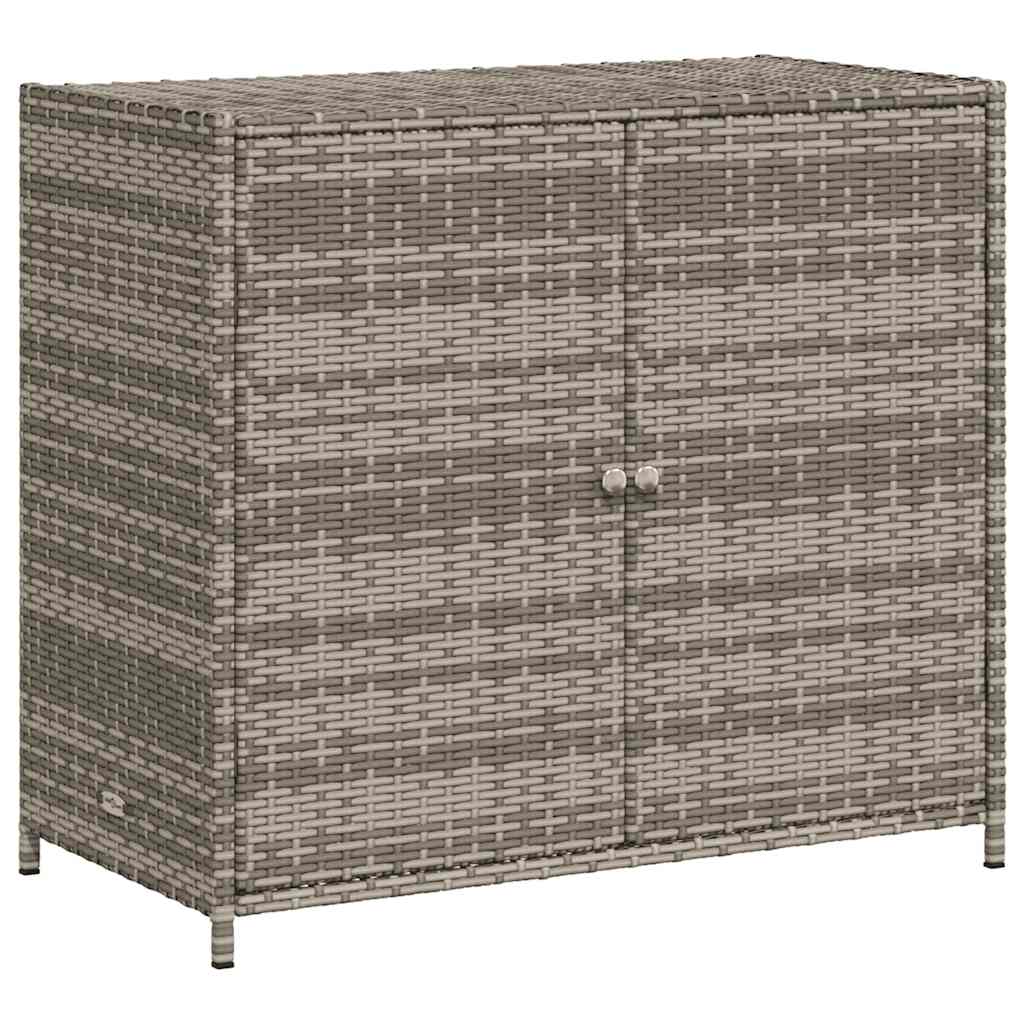 vidaXL Armário de arrumação p/ jardim 83x45x76 cm vime PE cinzento