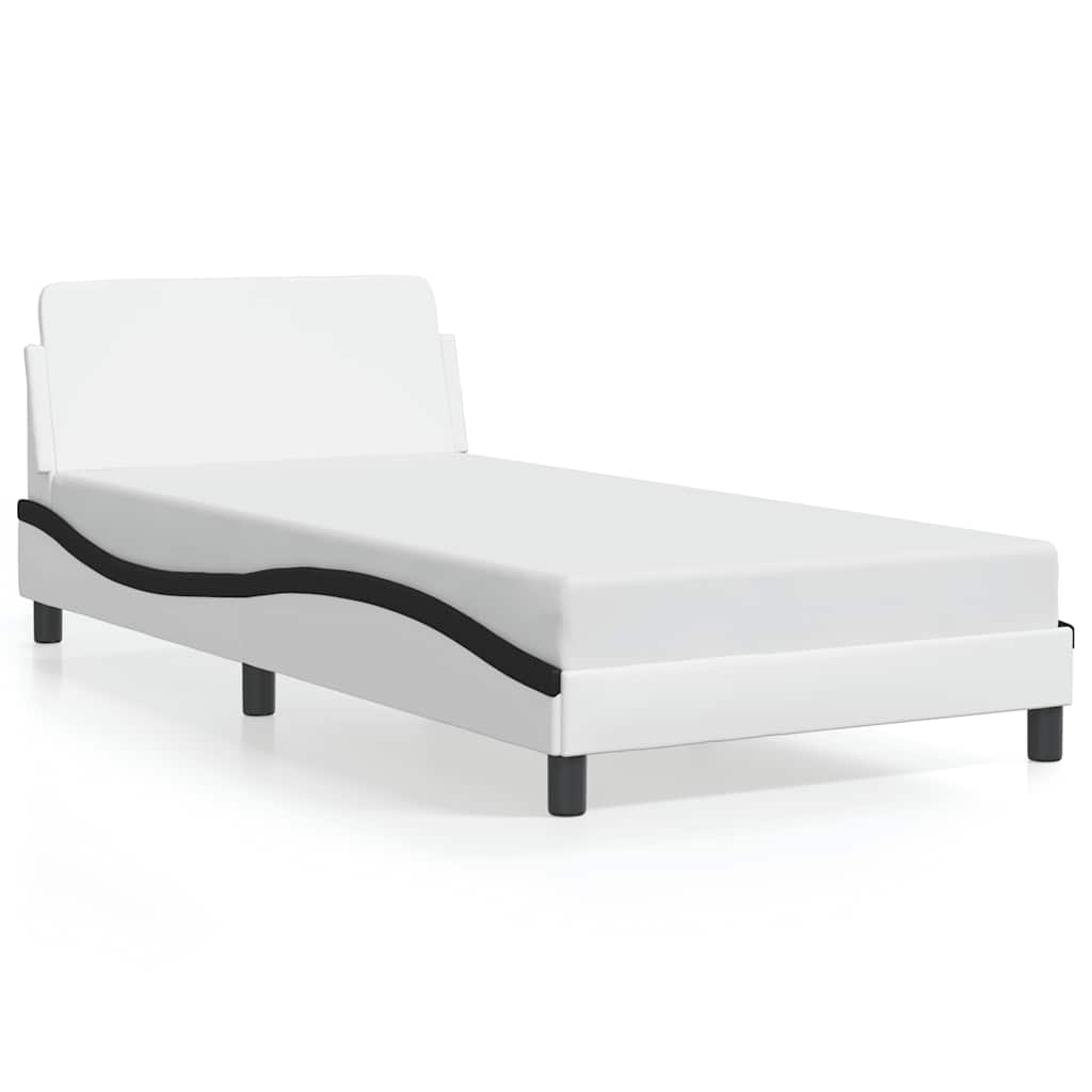 vidaXL Estrutura de cama Dover 100x200 cm couro artificial