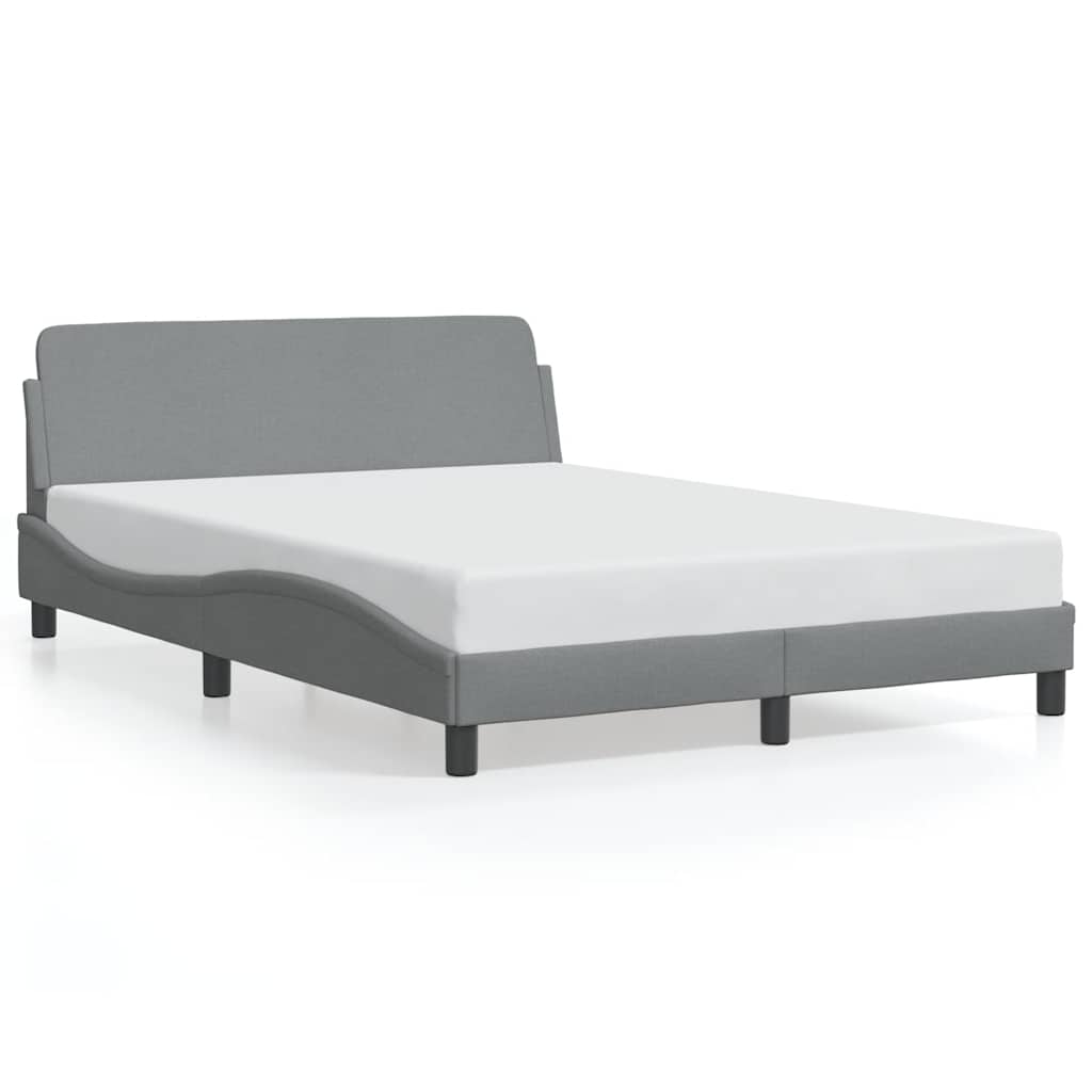 vidaXL Estrutura de cama Dover 120x200 cm tecido cinzento-claro