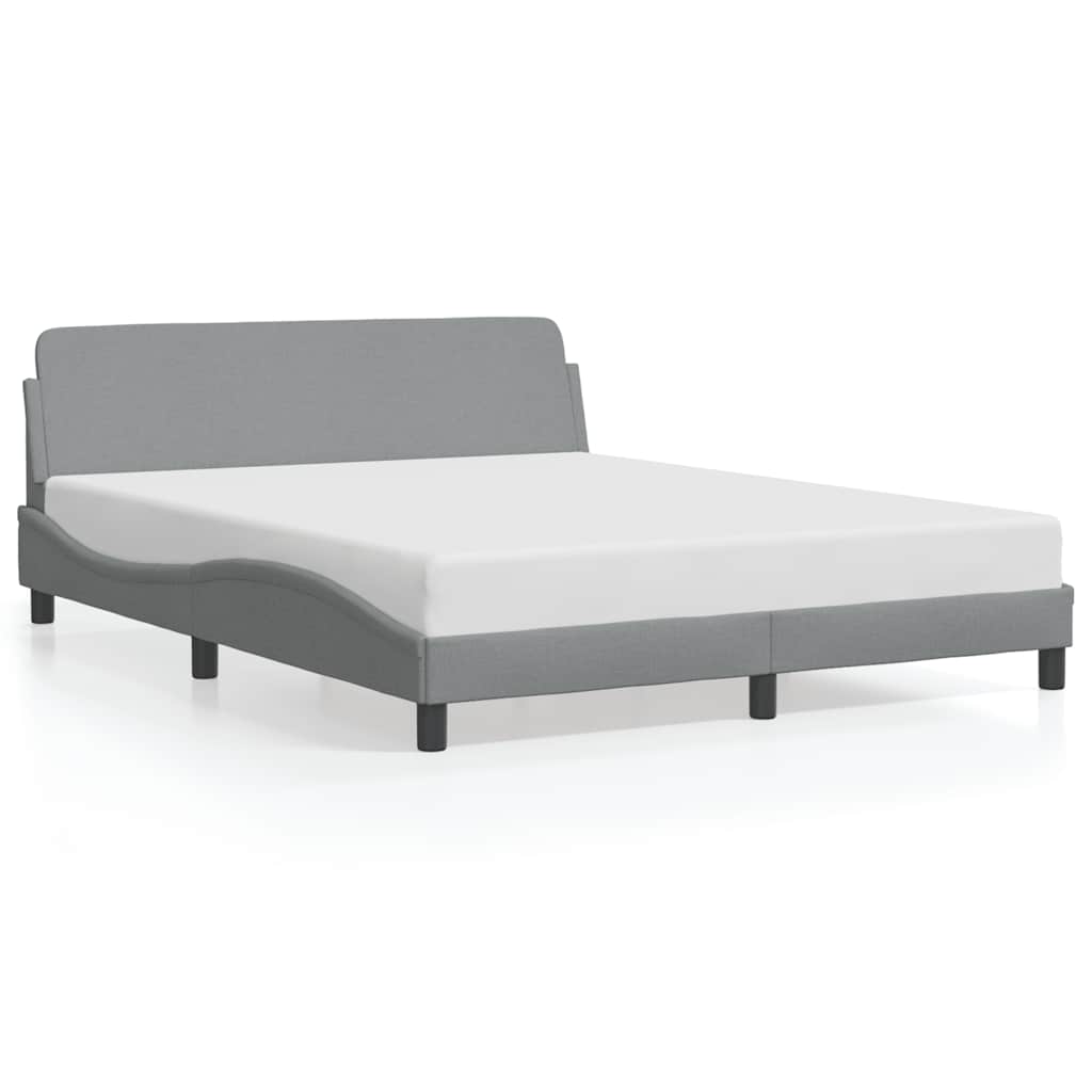 vidaXL Estrutura de cama Dover 160x200 cm tecido cinzento-claro