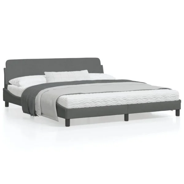 vidaXL Estrutura de Cama sem Colchão 180x200 cm Tecido Cinzento-escuro - 2737552067