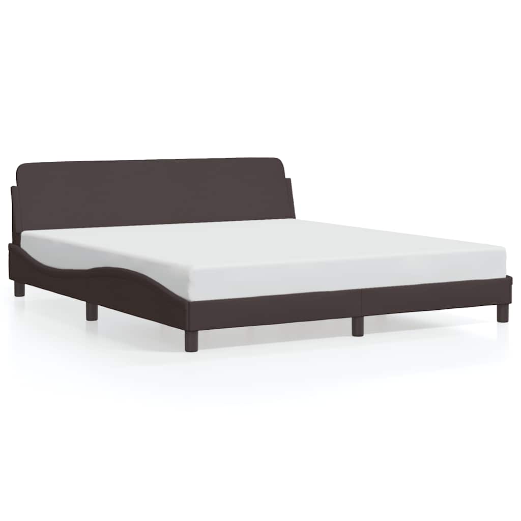 vidaXL Estrutura de cama Dover 180x200 cm tecido castanho-escuro
