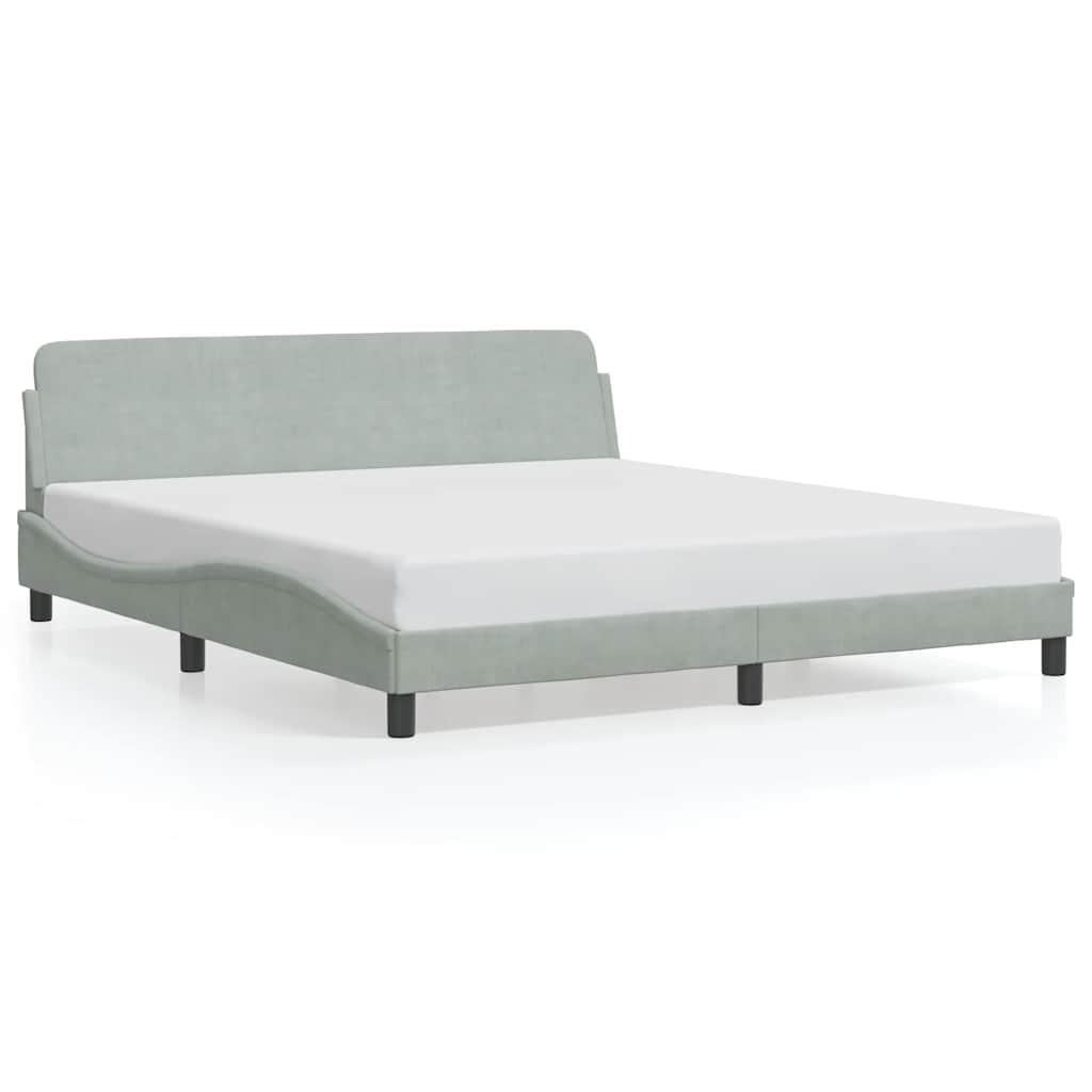 vidaXL Estrutura de cama Dover 180x200 cm veludo cinzento-claro