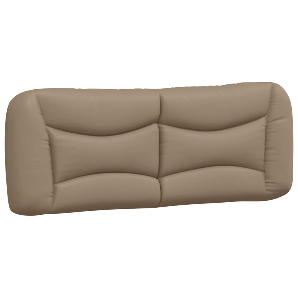 vidaXL Almofadão de cabeceira Hvar 120 cm couro artificial cappuccino