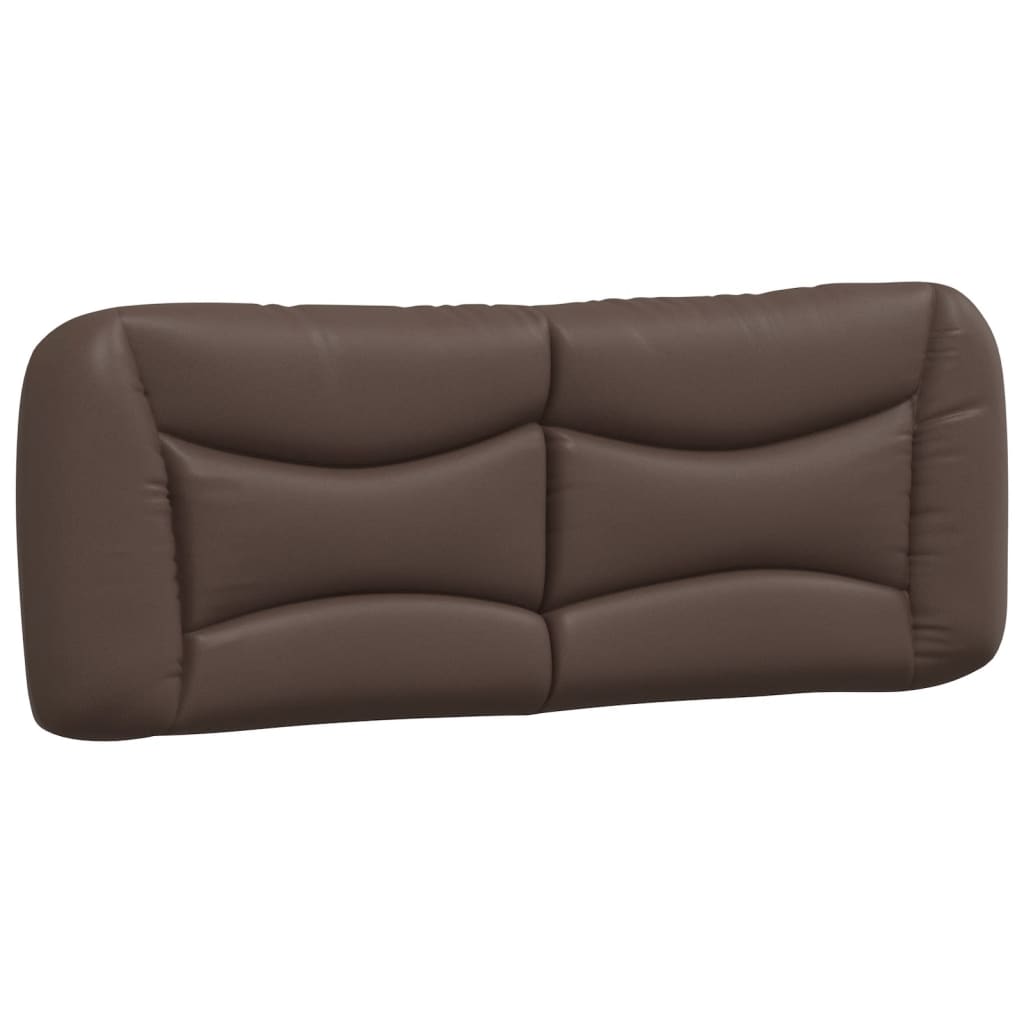 vidaXL Almofadão de cabeceira Hvar 140 cm couro artificial castanho