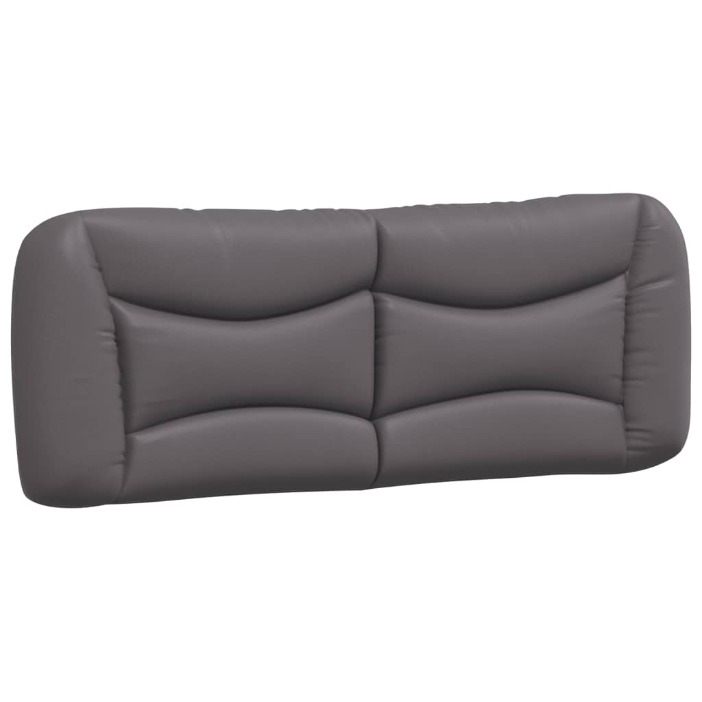 vidaXL Almofadão de cabeceira Hvar 140 cm couro artificial cinzento
