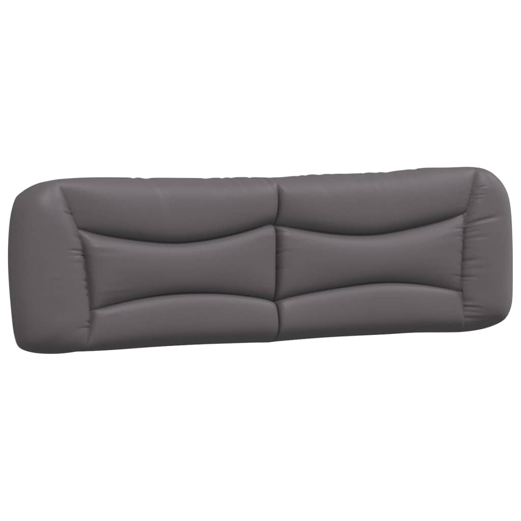 vidaXL Almofadão de cabeceira Hvar 180 cm couro artificial cinzento