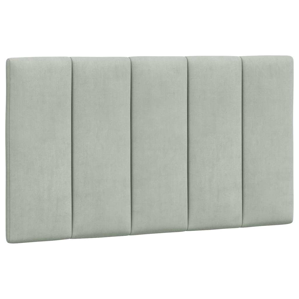 vidaXL Almofadão de cabeceira Hanko 80 cm veludo cinzento-claro