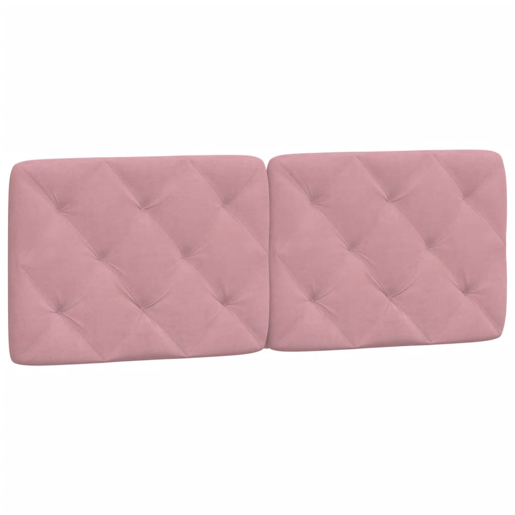 vidaXL Almofadão de cabeceira 140 cm veludo rosa
