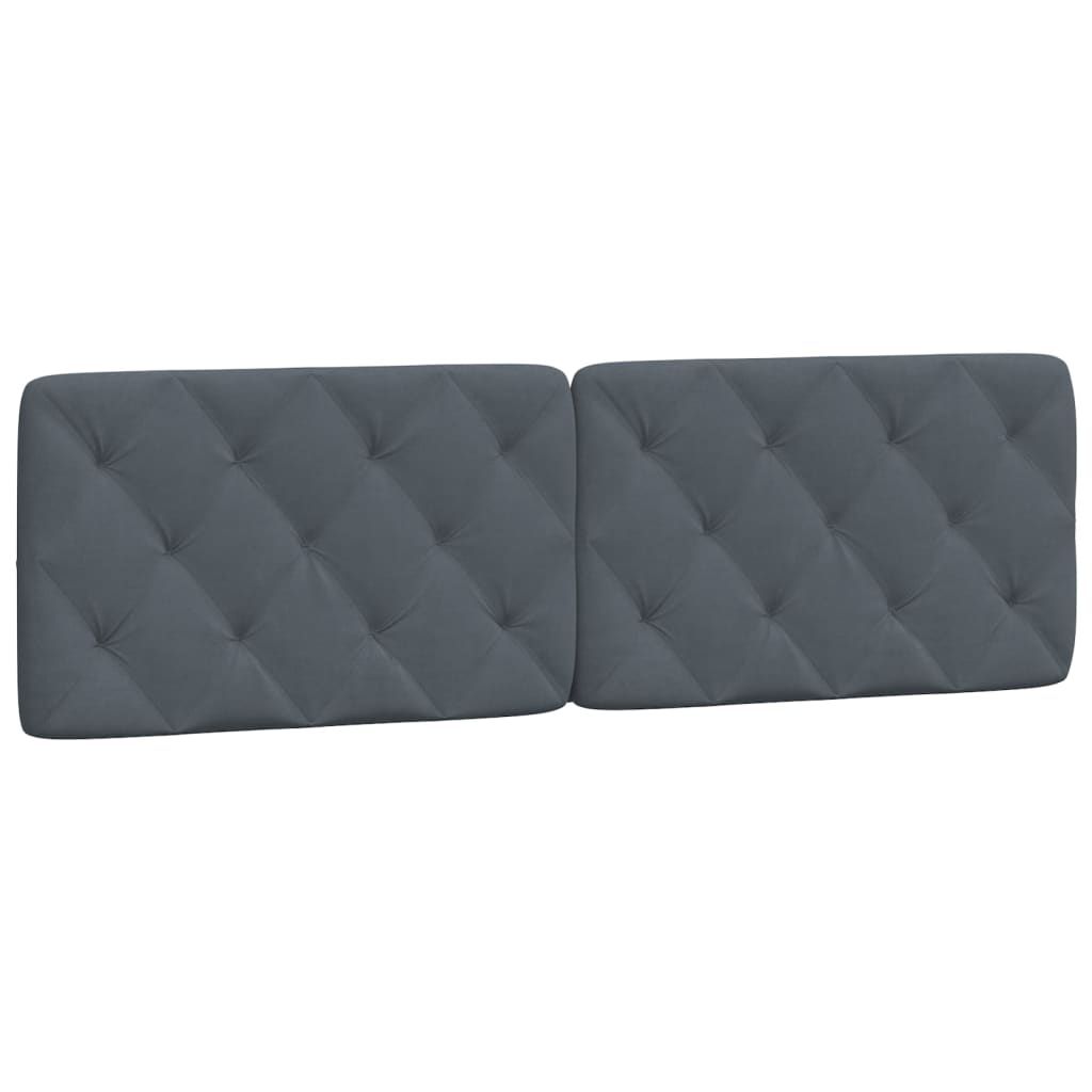 vidaXL Almofadão de cabeceira 160 cm veludo cinzento-escuro