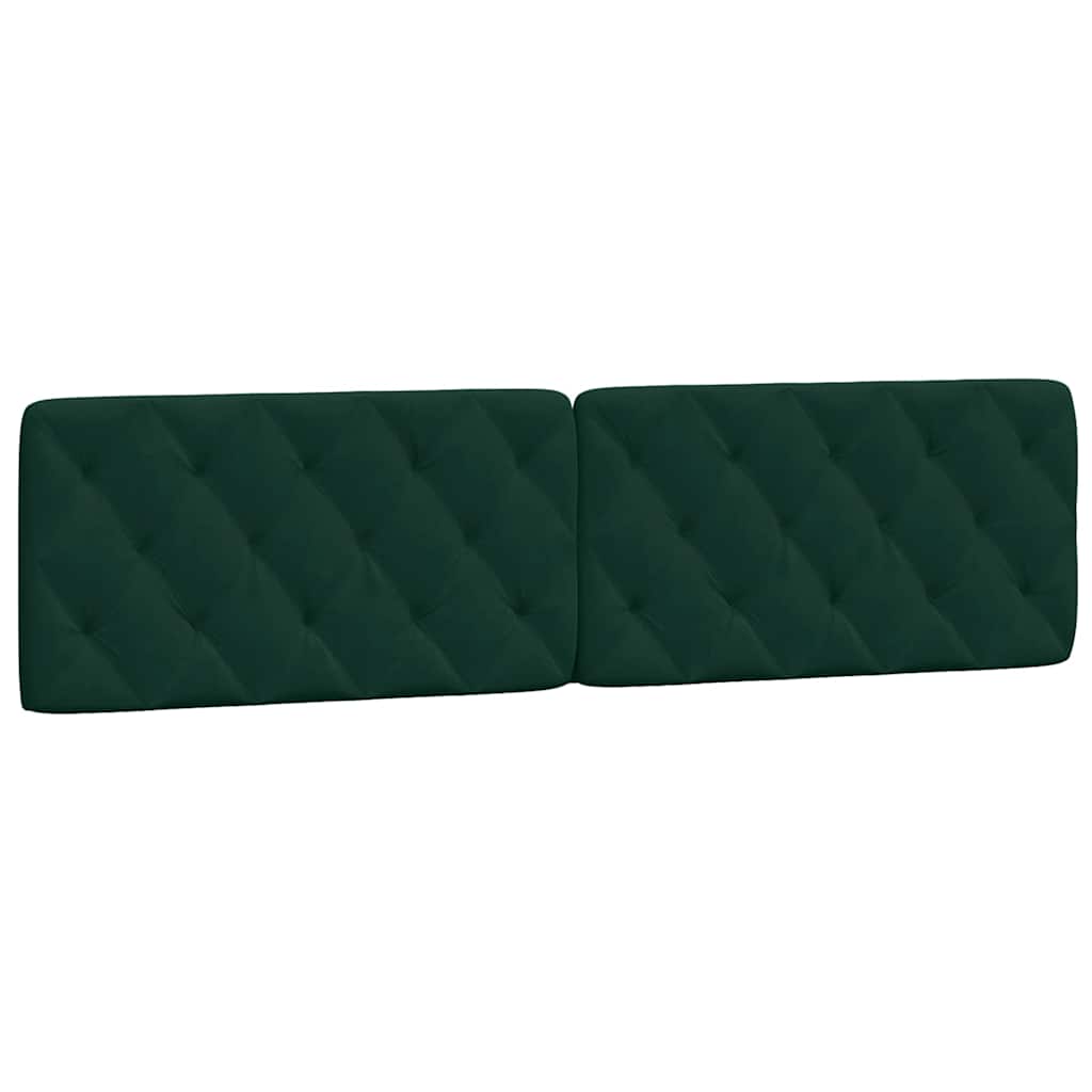 vidaXL Almofadão de cabeceira 200 cm veludo verde-escuro
