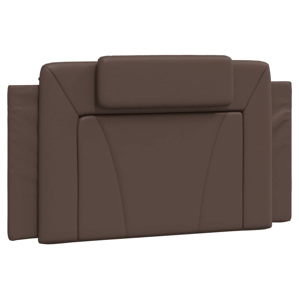 vidaXL Almofadão de cabeceira Viana 100 cm couro artificial castanho