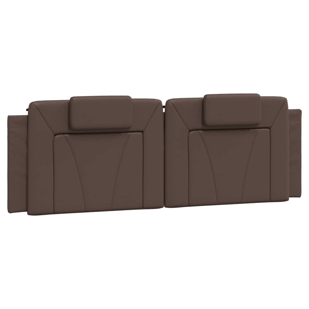 vidaXL Almofadão de cabeceira Viana 160 cm couro artificial castanho