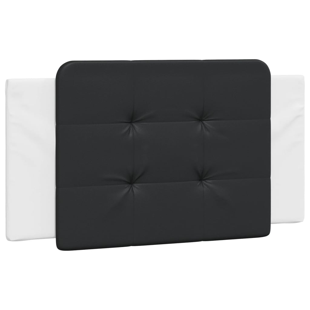 vidaXL Almofadão de cabeceira Zadar 100 cm couro artificial preto e branco