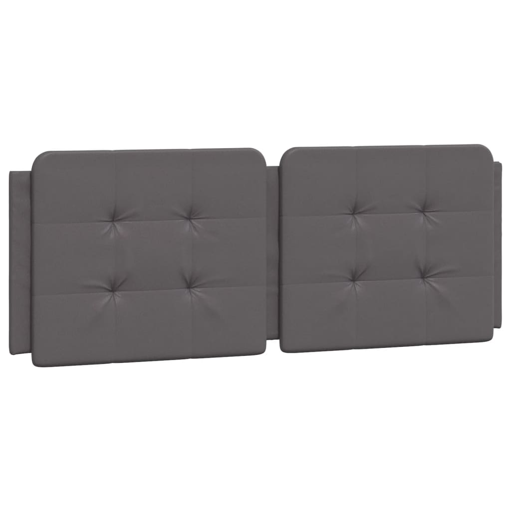 vidaXL Almofadão de cabeceira Zadar 120 cm couro artificial cinzento