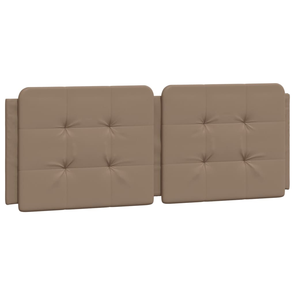 vidaXL Almofadão de cabeceira Zadar 140 cm couro artificial cappuccino