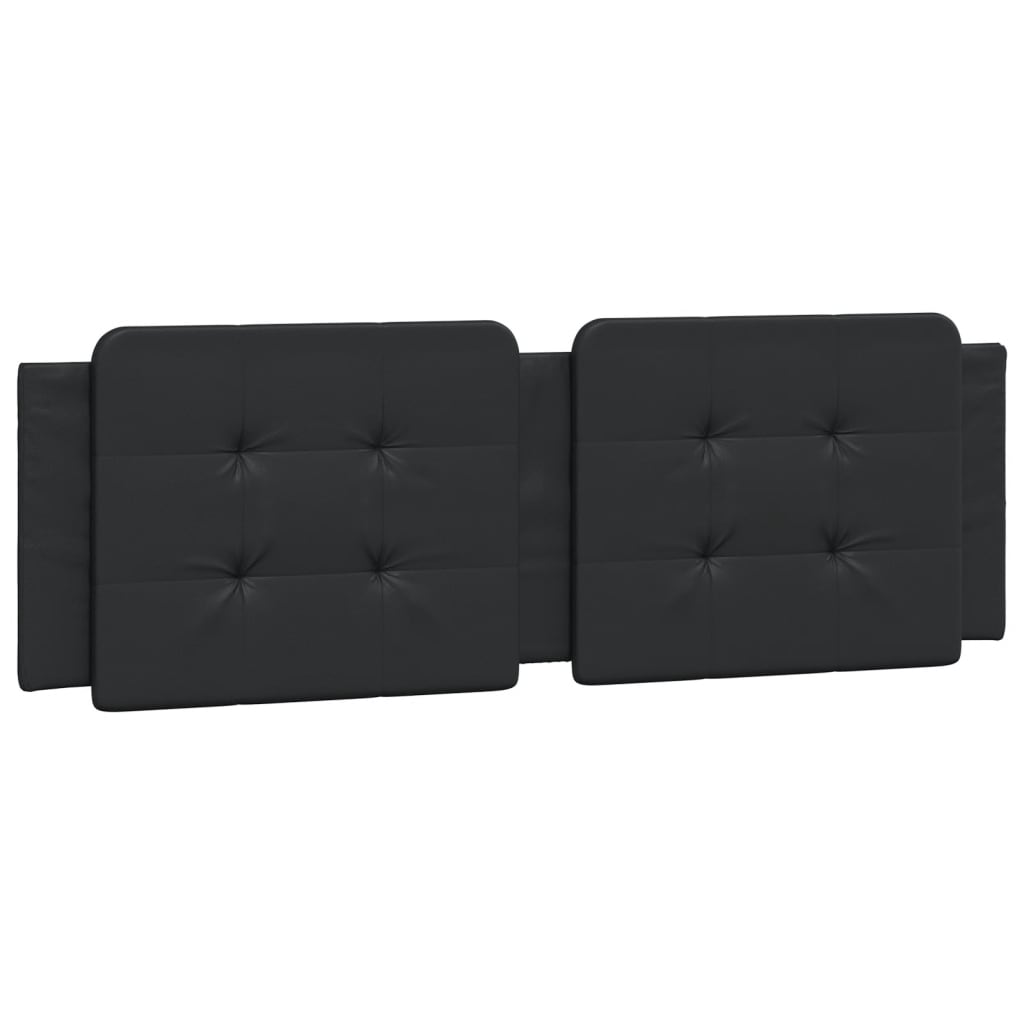 vidaXL Almofadão de cabeceira Zadar 160 cm couro artificial preto
