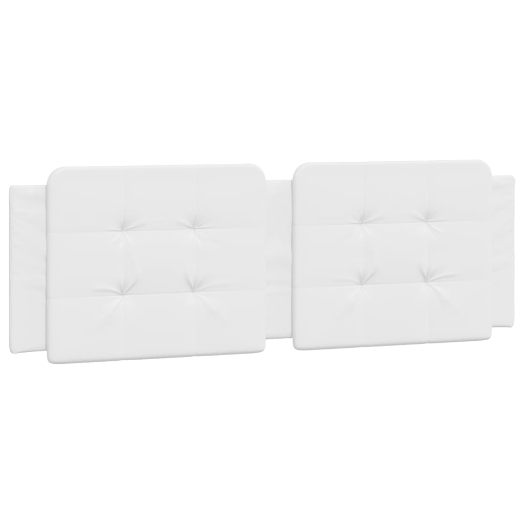 vidaXL Almofadão de cabeceira Zadar 160 cm couro artificial branco