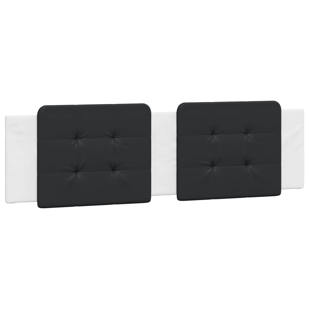 vidaXL Almofadão de cabeceira Zadar 180 cm couro artificial preto e branco
