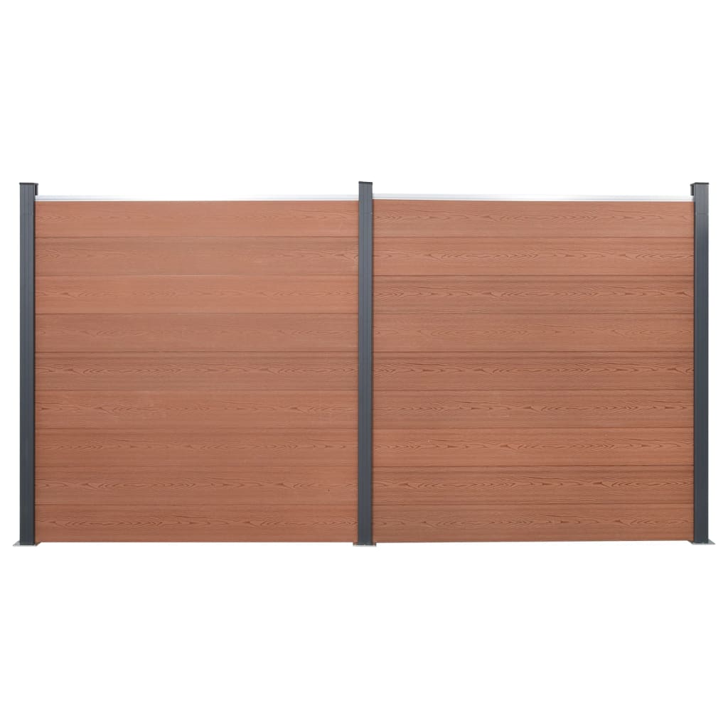 vidaXL Conjunto de painéis de vedação 353x186 cm WPC castanho