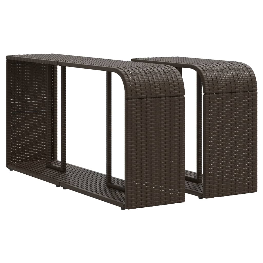 vidaXL Prateleiras de arrumação 2 pcs vime PE castanho