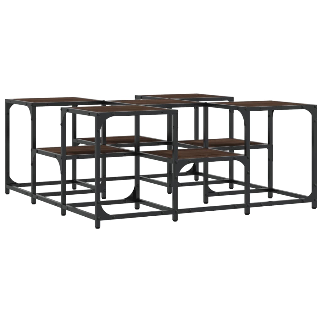 vidaXL Mesa de centro 91x91x40 cm derivados madeira carvalho castanho