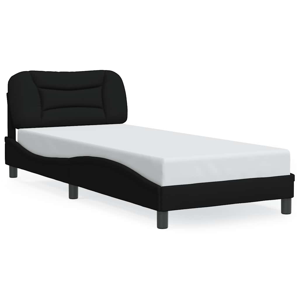 vidaXL Estrutura de cama sem colchão Hvar 90x190 cm tecido preto