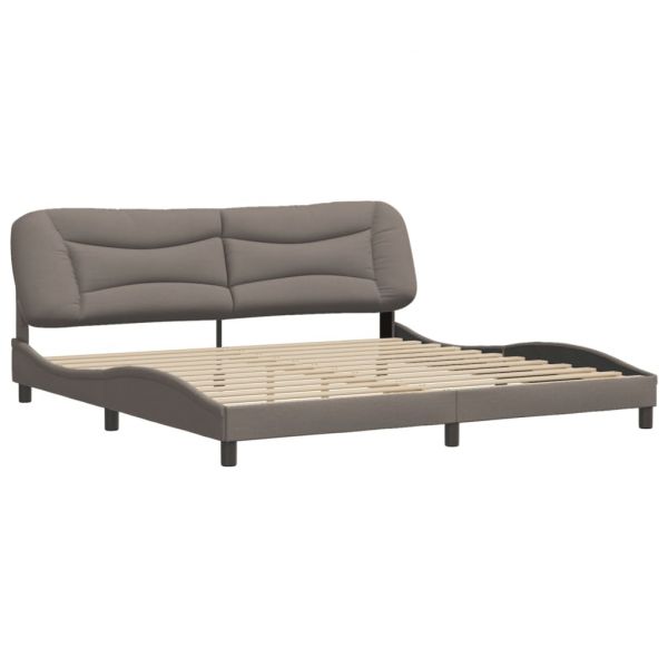 vidaXL Estrutura Cama Cabeceira 200x200 cm Tecido Castanho-acinzentado - 3381737287