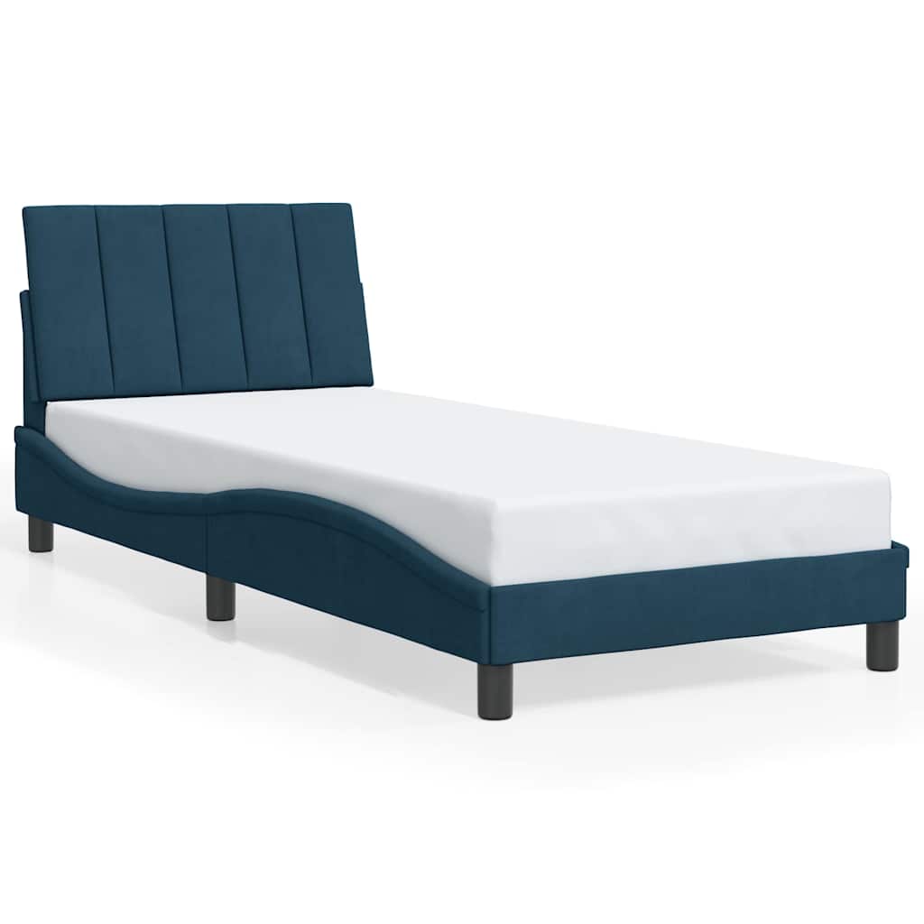 vidaXL Estrutura de cama sem colchão Hanko 90x200 cm veludo azul