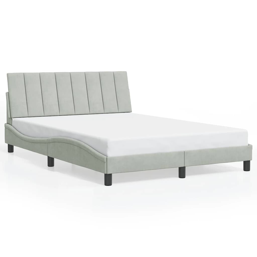 vidaXL Estrutura de cama sem colchão Hanko 140x200 cm veludo cinzento-claro