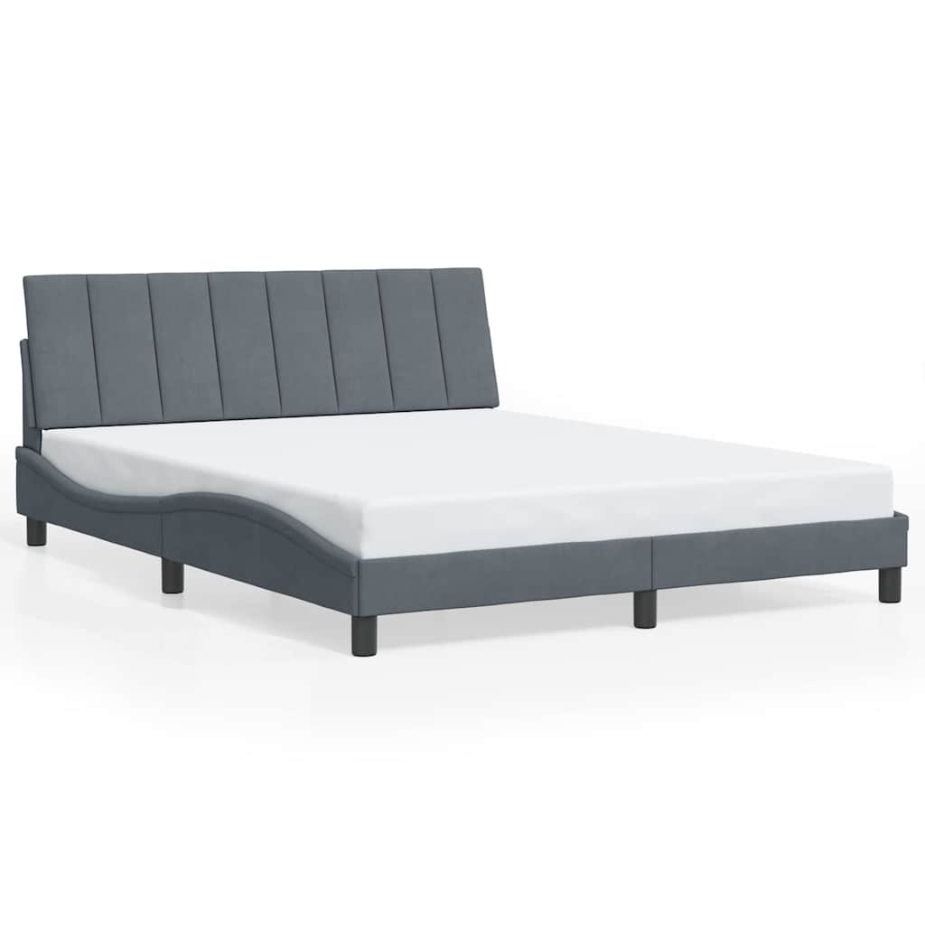 vidaXL Estrutura de cama sem colchão Hanko 160x200 cm veludo cinzento-escuro