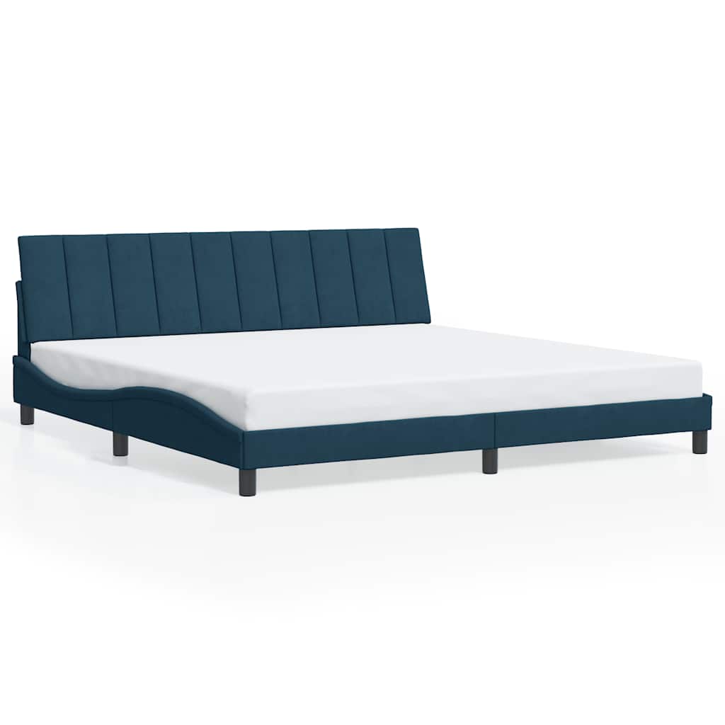 vidaXL Estrutura de cama sem colchão Hanko 200x200 cm veludo azul