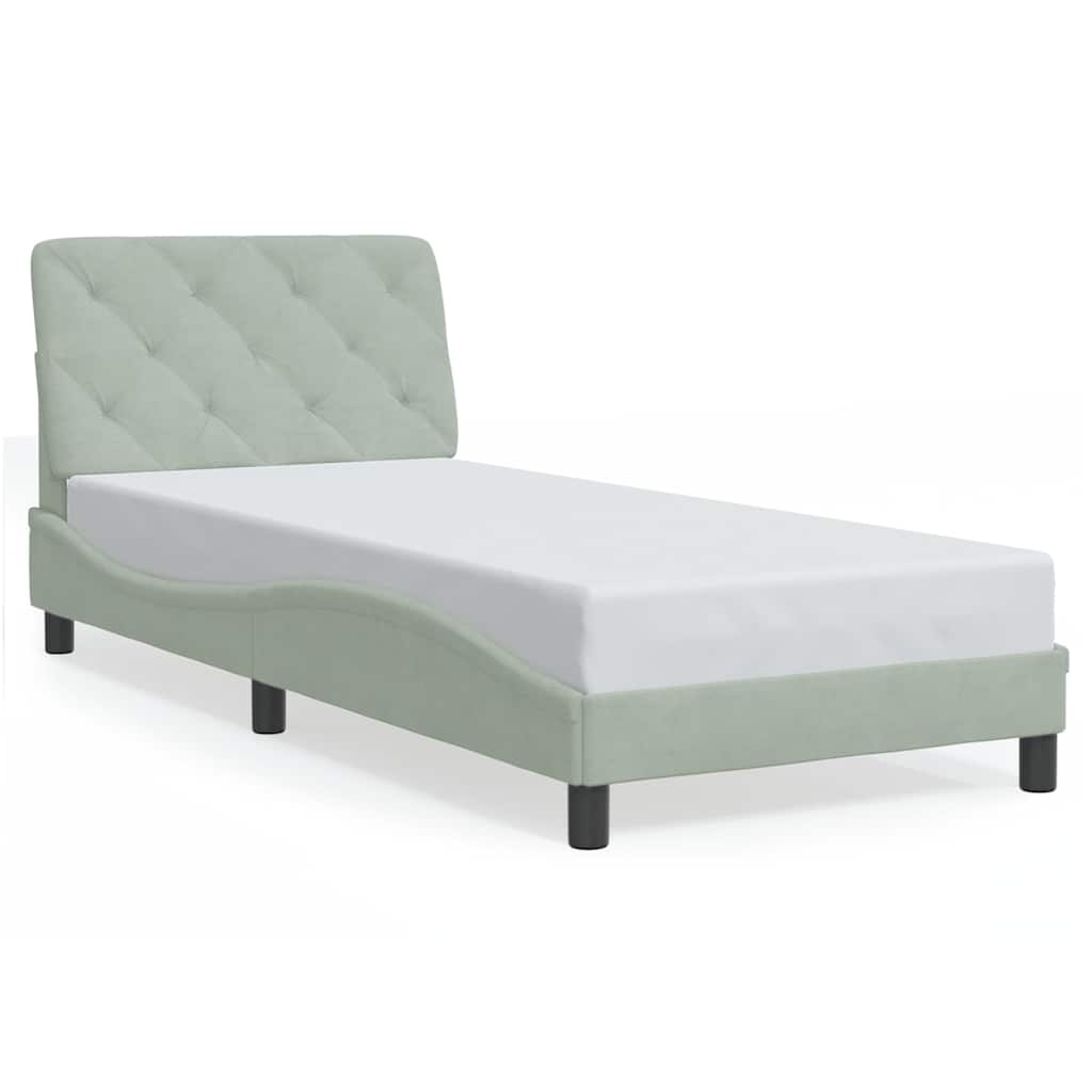 vidaXL Estrutura de cama sem colchão 80x200 cm veludo cinzento-claro