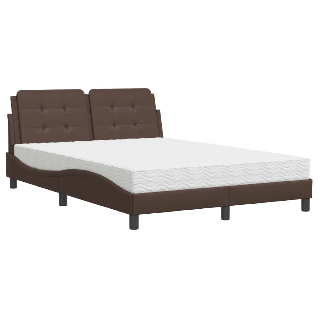 vidaXL Estrutura de cama sem colchão Zadar 120x200 cm couro artificial castanho