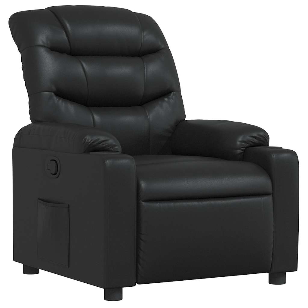 vidaXL Poltrona reclinável couro artificial preto