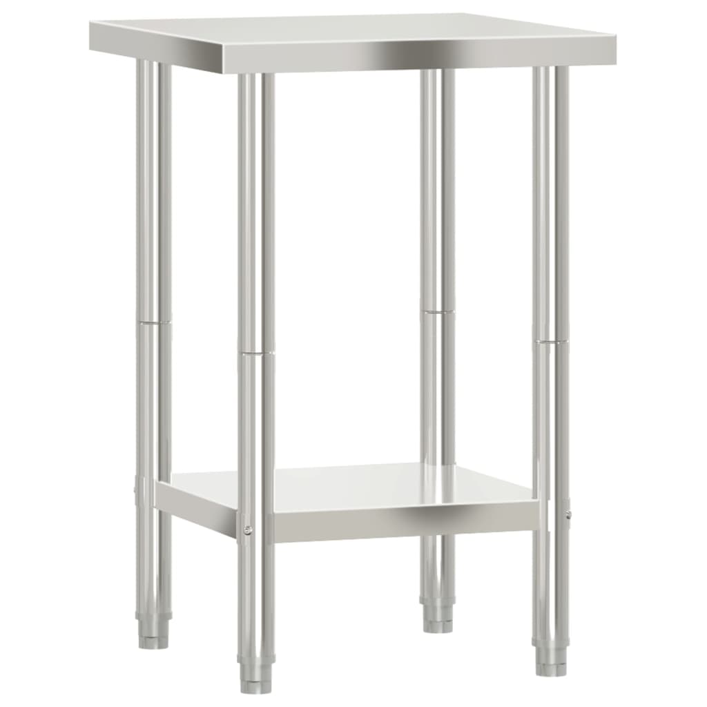 vidaXL Mesa de trabalho para cozinha 55x55x85 cm aço inoxidável