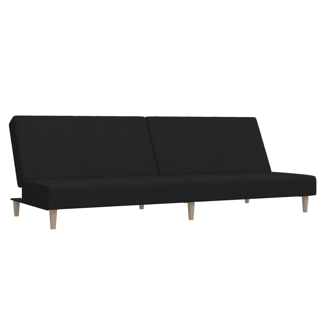 vidaXL Sofá-cama de 2 lugares tecido preto