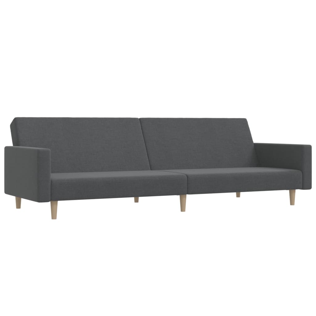 vidaXL Sofá-cama de 2 lugares tecido cinzento-claro