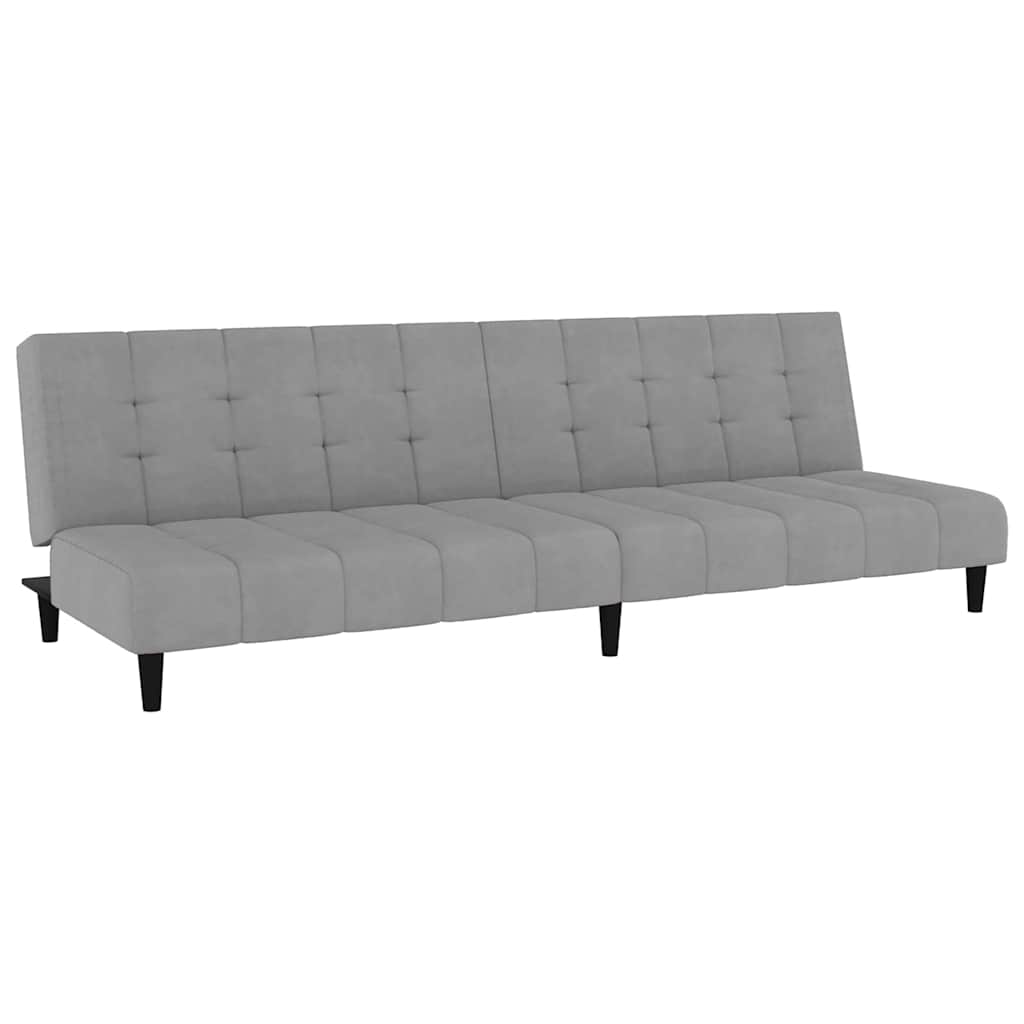 vidaXL Sofá-cama de 2 lugares veludo cinzento-claro