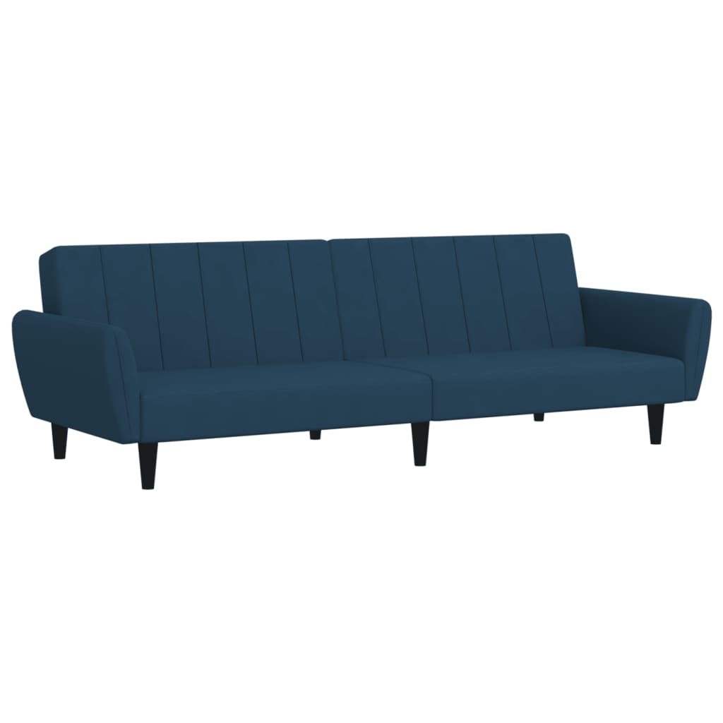 vidaXL Sofá-cama de 2 lugares veludo azul