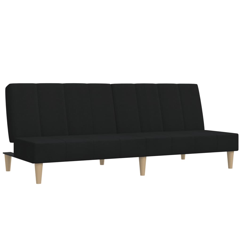 vidaXL Sofá-cama de 2 lugares tecido preto