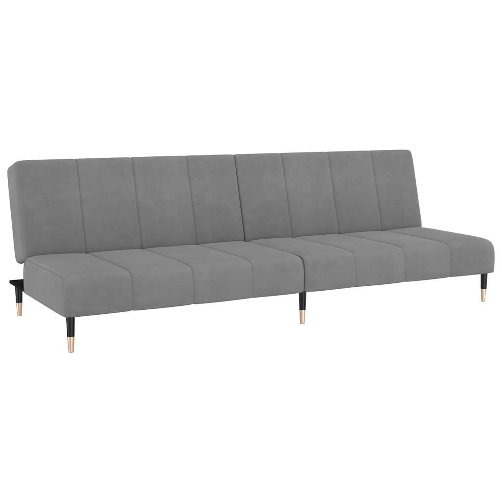 vidaXL Sofá-cama de 2 lugares veludo cinzento-claro