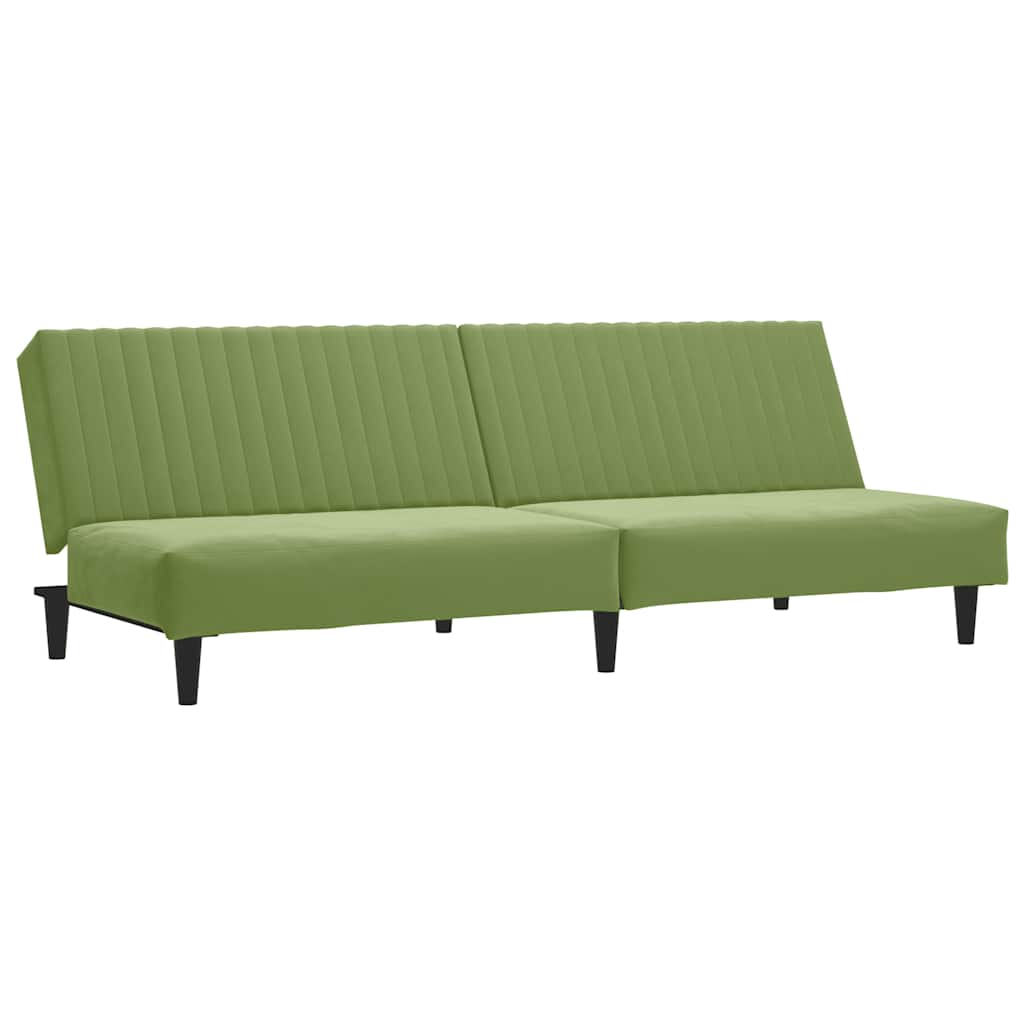 vidaXL Sofá-cama de 2 lugares veludo verde-claro