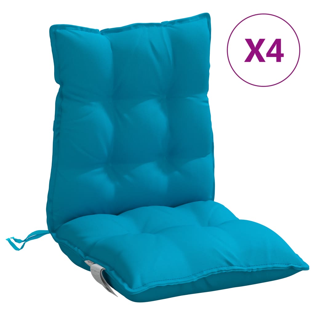 vidaXL Almofadões cadeira encosto baixo 4 pcs tecido oxford azul-claro