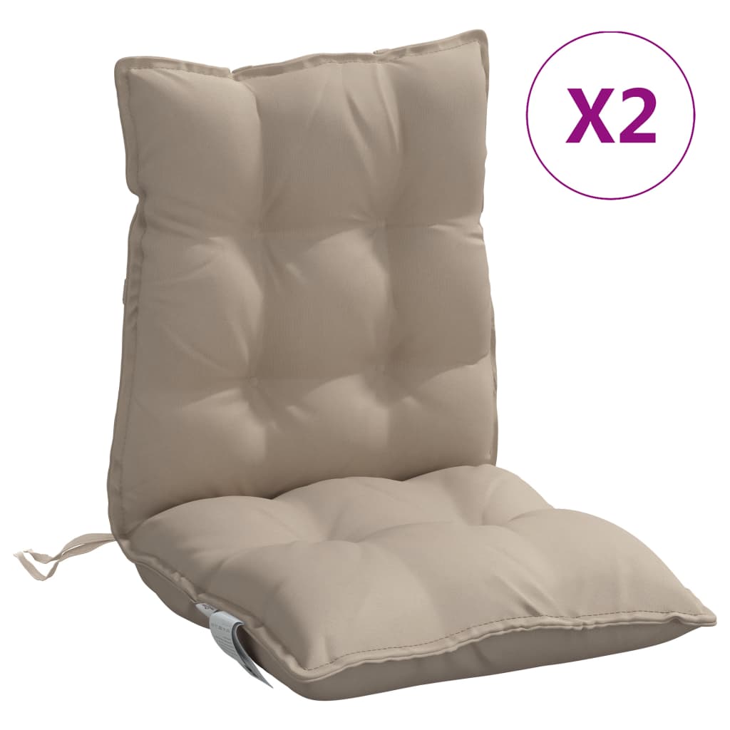 vidaXL Almofadões cadeira encosto baixo 2 pcs oxford cinza-acastanhado