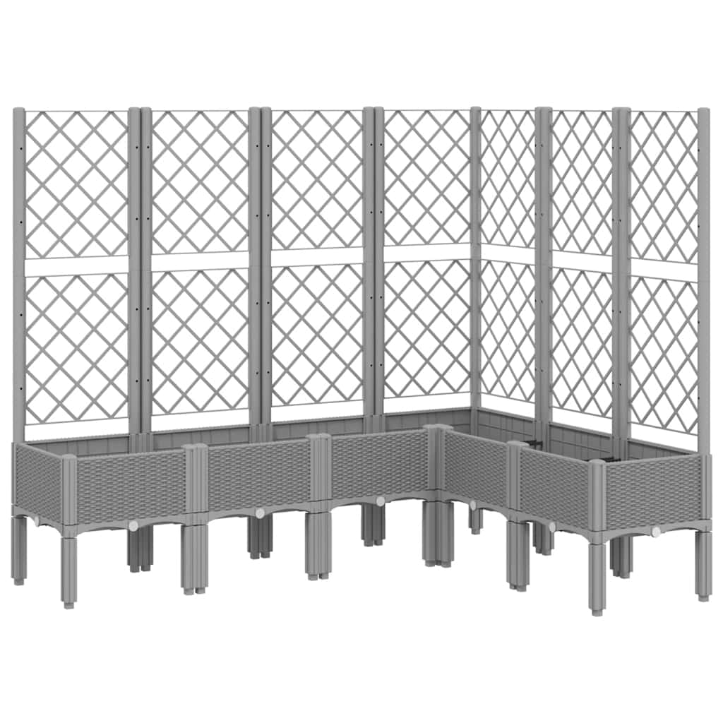vidaXL Vaso/floreira de jardim c/ treliça 160x120x142cm PP cinza-claro