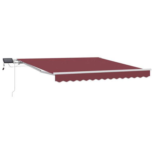 vidaXL Toldo Retrátil Manual com Luz led 300x250 cm Bordô - 2365238747
