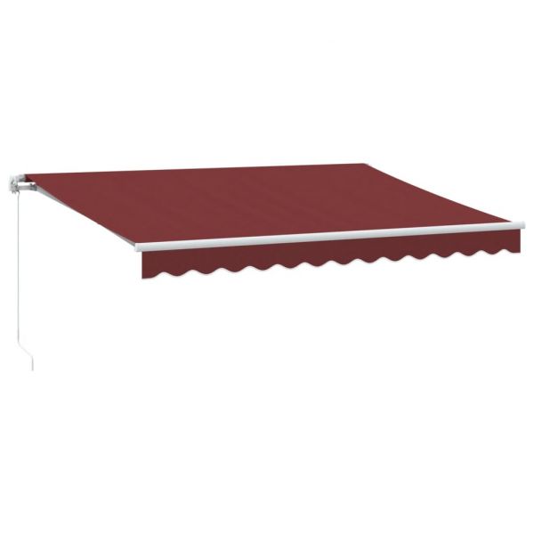 vidaXL Toldo Retrátil Manual com Luz led 350x250 cm Bordô - 36914450